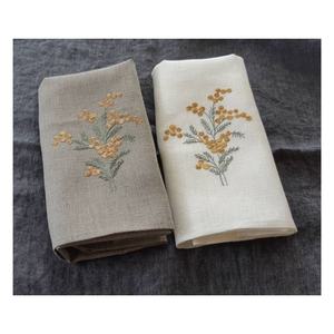 2024 Good Quality Budding Floral Designer Embroidered Design GOTS Certified Personalizable 100% Cotton Golf Kitchen <b>Tea</b> <b>Towels</b> - Product Image 1