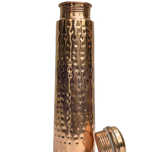 Botella de cobre premium OTSAK, moderna y lujosa, con acabado martillado, portátil, para oficina, exteriores, hogar, camping, 34 oz, 1000 ml - Product Image 1