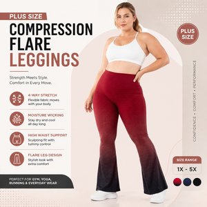Leggings évasés imprimés taille haute pour femmes grandes tailles en polyester/spandex, pantalons de yoga, compression, séchage rapide, respirant - Product Image 2