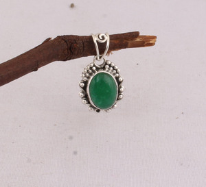 Vintage Natural Green Jade Pendant 925 Sterling Silver Wholesale High Quality Handmade Silver Jewelry for Anniversary - Product Image 3