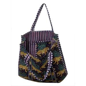 Bolsa de Mano Acolchada 100% Algodón, Estampado Floral y Animal, Gran Capacidad, Reutilizable, Ecológica, para Compras, Viajes, Uso Diario, Bolsa de Hombro - Product Image 3