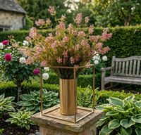 Jardinière en fonte de style antique - Pot de fleurs en métal durable et écologique avec revêtement en poudre, ensemble de 2 pièces pour jardin, patio et porte d'entrée