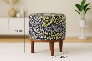 Nordic Style Solid Wooden Ottoman <b>Stool</b> Modern Upholstered Foot Rest Chair <b>Small</b> Bench for Living Room Bedroom - Product Image 5