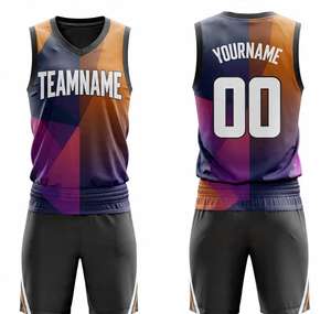 Tenues de basketball vintage personnalisées, respirantes, en mesh, avec sublimation, hauts et shorts de basketball personnalisés, ensembles de maillots de basketball rétro pour hommes - Product Image 6