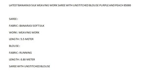 Sari Elegante Más Vendido para Mujer, Blusa de Diseñador, Última Colección Étnica para Fiestas, Sari de Seda Morado para Mujer a Bajo Precio 85080 - Product Image 5