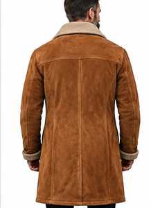 <b>Men's</b> Brown Long <b>Trench</b> <b>Coat</b> With Buttons And Front Pockets - Product Image 5