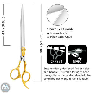 Lightweight 7.0 Inch Dog Grooming Shears Straight Scissors for Cats Stainless Steel Pet Scissors - Product Image 5