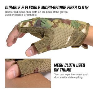 Guantes Tácticos de Cuero Genuino, Medios Dedos, con Logotipo Personalizado, Color Personalizado, Protección para Ciclismo, Uso Diario - Product Image 6