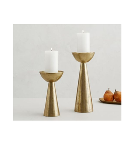 Porte-bougie en laiton en forme de feuille, résistant à la chaleur, écologique, pour bougies piliers, centre de table pour la Saint-Valentin et la décoration de Noël - Product Image 5