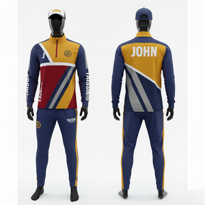 Survêtement d'entraînement de football pour hommes en tissu polyester et élasthanne de qualité supérieure, design à panneaux noir et blanc, logo personnalisé par transfert thermique, coupe athlétique - Product Image 2