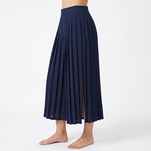 Pantalones Culottes Plisados de Cintura Alta para Mujer, Estilo Casual de Verano, Pierna Ancha, Largo hasta la Rodilla, OEM, ODM, Venta al por Mayor, Fábrica, Marca Privada |   MOQ bajo - Product Image 1