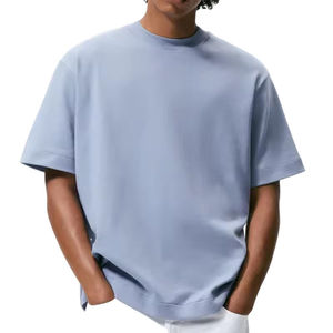 T-shirt en tissu scuba à col rond, coupe ample et épaisse, pour homme, idéal pour l'été - Product Image 5