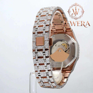 Reloj de Diamantes Mossinate de Acero Inoxidable Premium con Movimiento de Cuarzo, Diseño Elegante Unisex para Oficina, Fiestas o Uso Diario - Product Image 5