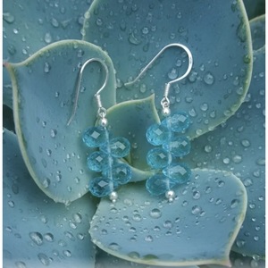 Pendientes Elegantes de Topacio Azul, Plata de Ley 925, Joyería Bohemia Hecha a Mano con Topacio Azul para Fiestas, Venta Directa al por Mayor - Product Image 3