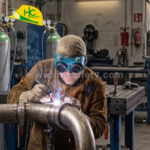 Gafas de Soldadura Flexibles de PVC A612-5 con Lentes de Policarbonato Verde Oscuro para Protección Ocular Industrial CE EN166/175 ANSI Z87.1 - Product Image 3