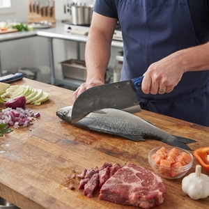 Cuchillo de Carnicero Artesanal al por Mayor con Mango de Madera Azul y Acero al Carbono para Cocina y Camping - Fabricante y Proveedor - Product Image 5