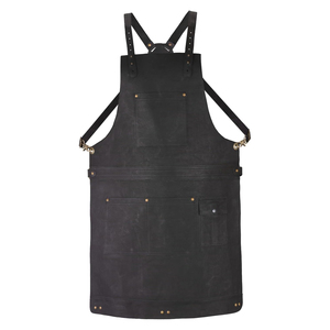 Heavy Duty Heat& Flame Resistant Premium Quality Full Grain Leather <b>Working</b> <b>Apron</b> Crossbody Bib Design Unisex Kitchen Use <b>Aprons</b> - Product Image 1
