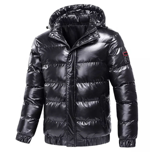Veste d'hiver chauffante à taille ajustable pour homme, vêtements d'extérieur personnalisés, couleur noire, fermeture éclair, doudoune rembourrée - Product Image 3