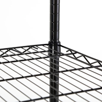 Étagère de rangement industrielle à 4 niveaux en fil métallique motif bambou, capacité 120 kg par niveau, sans boulons, réglable, en acier