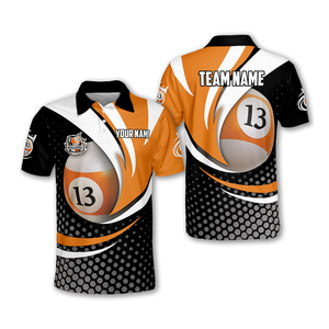 Polo de billard personnalisé à séchage rapide, imprimé, décontracté, maillot de sport, tenue d'équipe, uniforme de club à manches courtes - Product Image 1