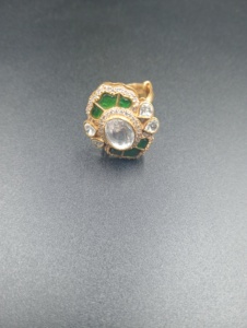 Classic Star Shape Gold Plated Cocktail <b>Ring</b> with Green Enamel and <b>Crystal</b> Rhinestones for Women Wedding Party Jewelry - Product Image 4