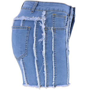 2023 High Street Fashion Summer Casual Lady Zipped <b>Button</b> Women Denim <b>Jeans</b> Shorts - Product Image 2