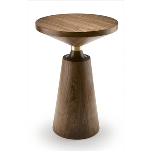 Modern <b>Round</b> Wooden Coffee <b>Table</b> Tapered Base Handmade Eco-Friendly Customizable Minimalist Living Room Furniture <b>Side</b> <b>Table</b> - Product Image 6