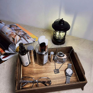 Simple Retro Wooden <b>Tray</b>, Japanese-style Rectangular Wooden Tea Set <b>Storage</b> <b>Tray</b> for Home Use - Product Image 5