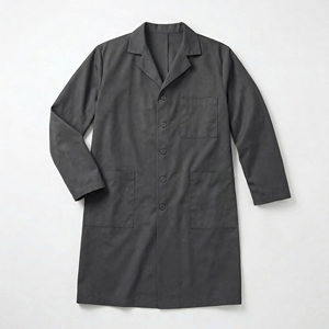 Blouse de laboratoire gris foncé |   Blouse médicale professionnelle à manches longues |   Veste de travail de laboratoire unisexe |   Fabricant OEM personnalisé - Product Image 1