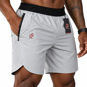 Pantalones Cortos Deportivos de Malla Azul Claro para Hombre, Cintura Elástica, Transpirables, Estilo Deportivo, Corte Medio, Precio Económico y Servicio OEM ODM - Product Image 5