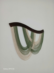 Tapiz de Macramé Bohemio para Pared, Diseño Geométrico Abstracto, Tema Natural, Decoración de Algodón para el Hogar, Arte para Sala de Estar, Pieza Única - Product Image 1