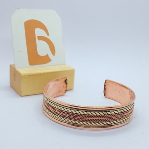 Vintage <b>Copper</b> Alloy Cuff Bracelet with Rope Pattern Design Unisex Party Jewelry <b>Bangles</b> - Product Image 1