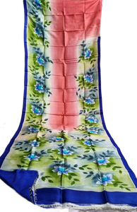 Sari imprimé Bishnupuri en soie pure pour femmes, Inde, Pakistan, Bangladesh, sari traditionnel - Product Image 4
