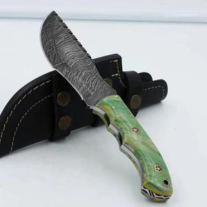 Cuchillo de caza personalizable de acero de Damasco con mango de madera, cuchillo de camping, cuchillo de caza para exteriores, ¡gran oferta! - Product Image 1