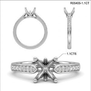 แหวนแต่งงานแต่งงานแหวนแต่งงานกึ่งติดเพชรสีทองขาว14K สำหรับผู้หญิงสำหรับปาร์ตี้วันครบรอบ - Product Image 6