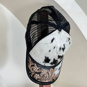 Gorra Trucker de Cuero Vacuno Genuino Personalizada, Gorra con Diseño Floral Hecho a Mano, Unisex, Ajustable, con Cierre a Presión, Visera de Malla, Gorra para Exteriores - Product Image 5