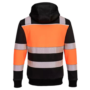 Outdoor Construction Safety Hoodies Workwear Reflective <b>Clothing</b> Long Sleeve Security Zipper Hoodie for Workers - Product Image 6