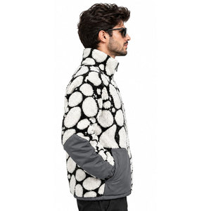 High Street Geometric Print Fleece Jacket Zipper Closure Windproof <b>Sherpa</b> <b>Lined</b> Winter Casual Coat Regular Fit - Product Image 4