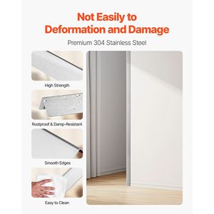 10 Pack 1.5 X 1.5 X 48 Inch Stainless Steel Wall <b>Corner</b> <b>Protectors</b> 304 Metal <b>Corner</b> Guards 90-Degree Edge Trim Protective Guards - Product Image 3