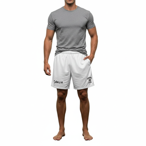 Shorts de basketball décontractés pour hommes, personnalisés, de haute qualité, 5 pouces, double couche, couleur unie, respirants, séchage rapide, taille élastique, 100 % toile - Product Image 1