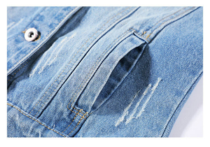 <b>Custom</b> Women's Solid Pattern Casual Style Winter Season <b>Denim</b> Jeans Coats <b>Jacket</b> with Front Logo Finished Processing - Product Image 4