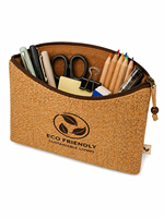 Pochette de voyage plate en jute écologique 10x7 pouces avec fermeture éclair 60g pour le rangement de fournitures de bureau, de cosmétiques et comme cadeau