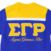 Cardigan en laine Sigma Gamma Rho unisexe, vêtement de sororité grecque, tricot de qualité supérieure, cardigan boutonné, chaud et décontracté, style universitaire