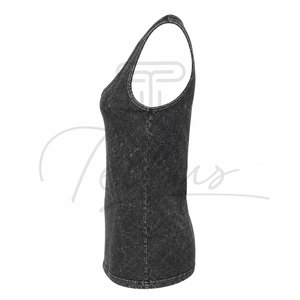 Custom Logo <b>Women's</b> Crop Top 100%cotton <b>Singlet</b> Workout Yoga tank Top Customized Acid Wash tank Top - Product Image 3