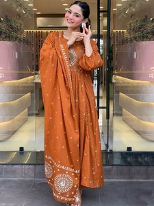 Pink Other Party Quick Dry Kurta with Embroidered Dupatta Regular Fit Traditional Indian Women's Casual Wear - Product Image 6