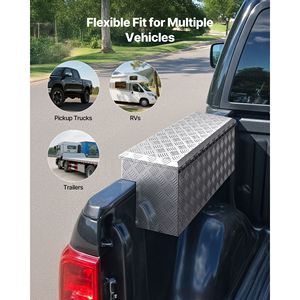 Resistente in alluminio camion letto portautensili battistrada modelli di stoccaggio cassone portaoggetti organizzatore chiave di blocco per pick-up camion letto RV rimorchio 34X12 X - Product Image 6