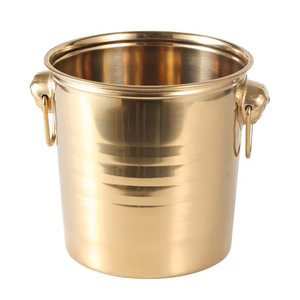 Seau à glace en acier inoxydable doré de 3 L, refroidisseur de vin en métal pour champagne, bière et cocktails, vente en gros, pour fêtes et bars - Product Image 3