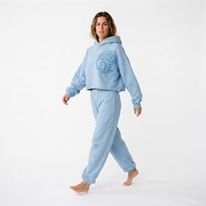 Chándal de forro polar con cremallera y logotipo personalizado para mujer, estilo cropped y oversized - Product Image 2