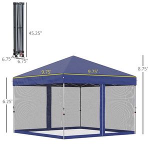 Tenda a Baldacchino Pop-up Blu 3x3 Metri - Product Image 3