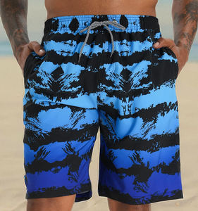 Shorts de plage pour hommes à prix de gros, taille élastique, coupe confortable, en toile unie, maillot de bain pour hommes - Product Image 5